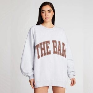 The Bar gray and brown varsity sweatshirt